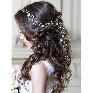 Flower Bride Wedding Hair Vine Crystal Bridal Headbands Flower Girls Headpiece